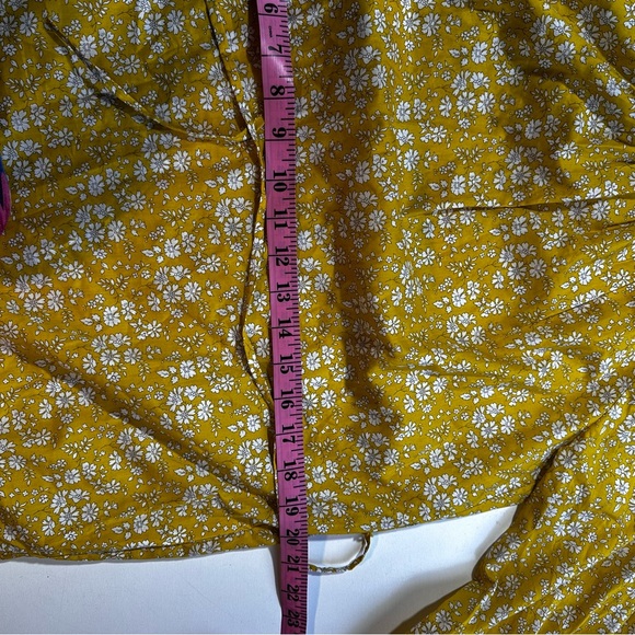 J.Crew Yellow High Neck Liberty Print Floral Ruffle Self Tie 100% Cotton Size XS - Picture 16 of 16